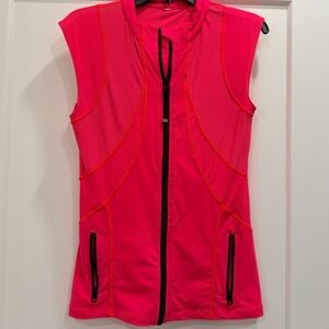Bright Orange Sleeveless Zip-Up Vest